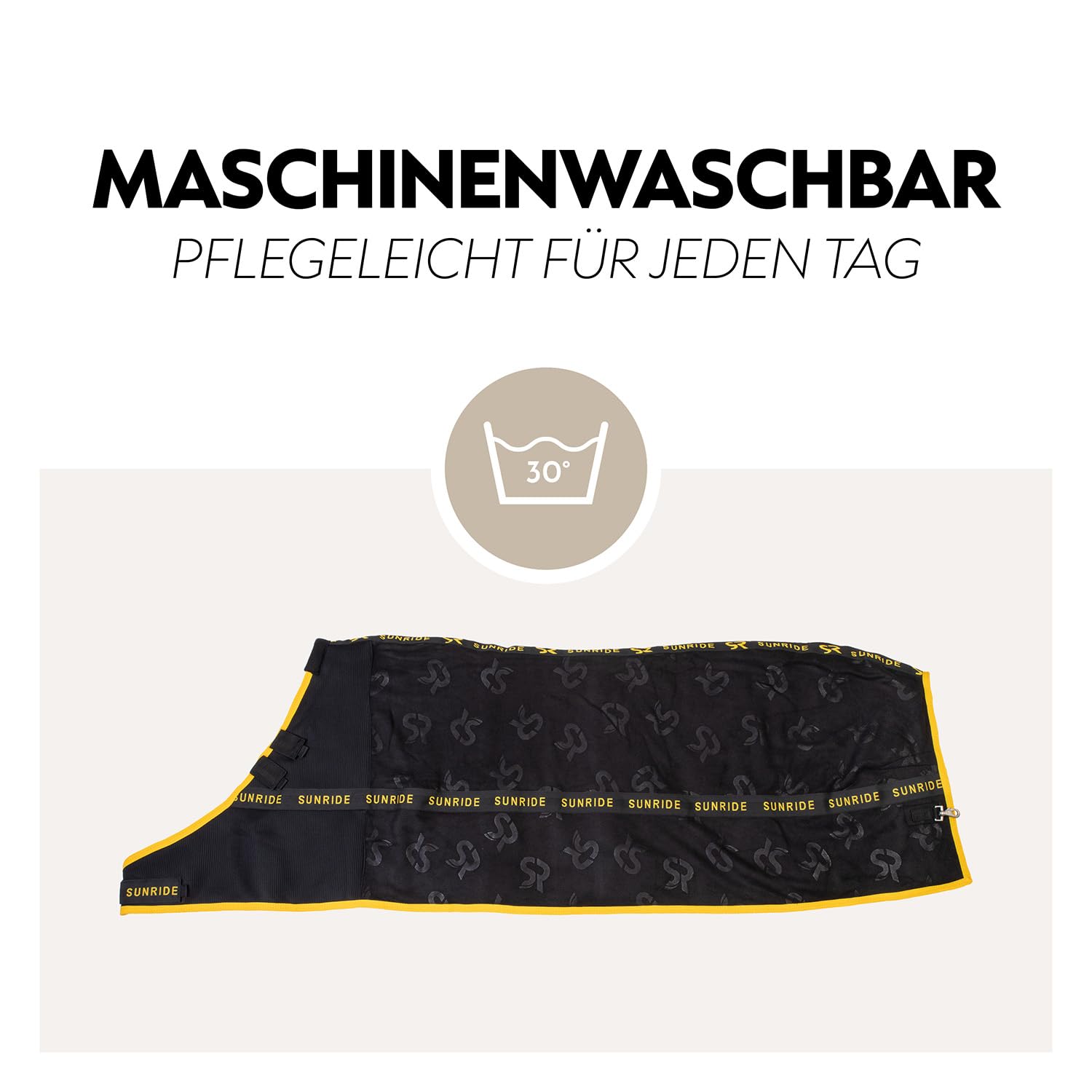 SUNRIDE Fleece Unterdecke (Inlett) für Pferde - Hook&Hold System - mit Abschwitzfunktion - wärmt Rücken- und Nierenbereich - Anti-Pilling Fleece - maschinenwaschbar - atmungsaktiv (165)