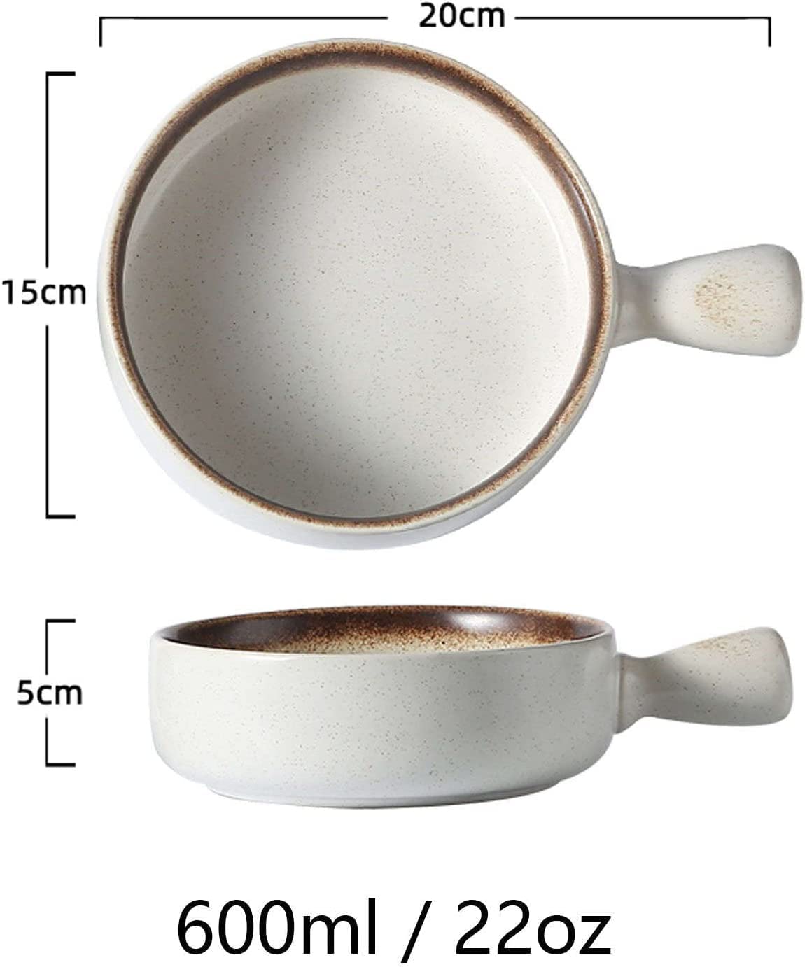 Bols à soupe en céramique, bols de petit-déjeuner, bols à nouilles, bols à gombo avec poignée, bols à céréales for petit-déjeuner japonais, bols à tarte aux bergers, bols à risotto à paella Passe au f