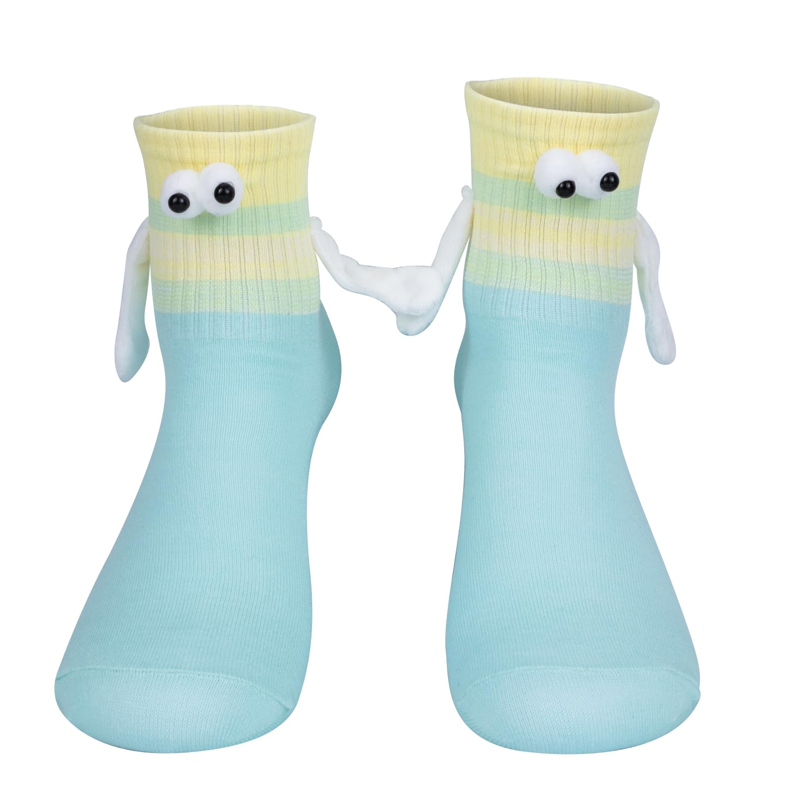FACHOI Holding Hands Socks Funny Magnetic Sock Novelty Hand in Hand Couple Socks For Lovers Friends Sisters F1-JBQSWZ (Blue)