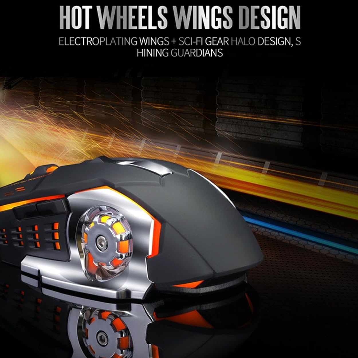 Rechargeable Wireless Bluetooth Gaming Mouse 7 Colors Rainbow RGB Breathing Backlit Adjustable 2400 DPI Ergonomic Grip Cordless Silent Click Computer Mice for PC Mac & Laptop (Star Black)