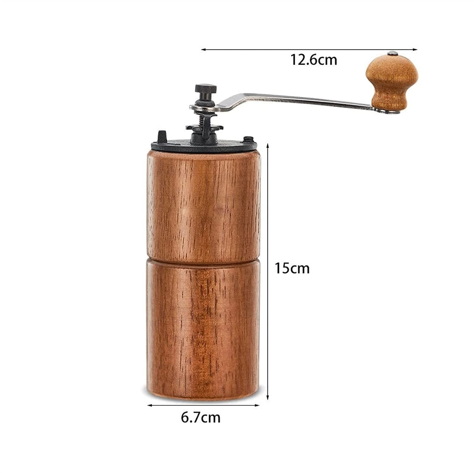 Macinacaffè Manuale Macinacaffè Manuale in Legno con Macina Ceramica Regolabile Dimensioni Compatte con Pennello Perfetto per L'home Office E I Viaggi
