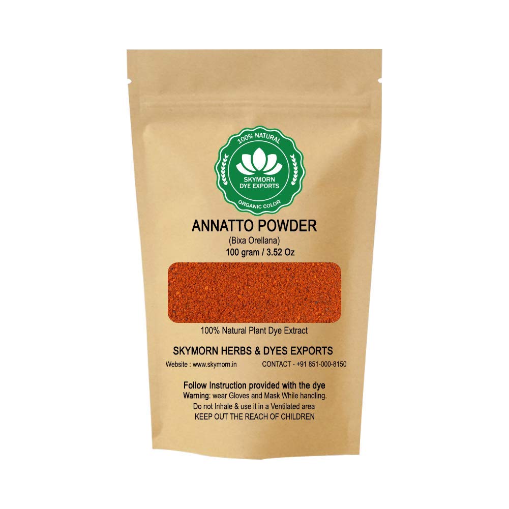 Skymorn PureOrganic Powdered Annatto Natural Colorant|Natural dye for Fabric, Soap & Paper| 100 Gram Pack