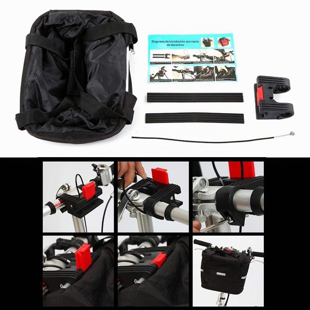Cesta frontal desmontable para bicicleta, bolsa plegable de lona para manillar, organizador extraíble para mascotas, gatos, perros, bolsa para marco de bicicleta