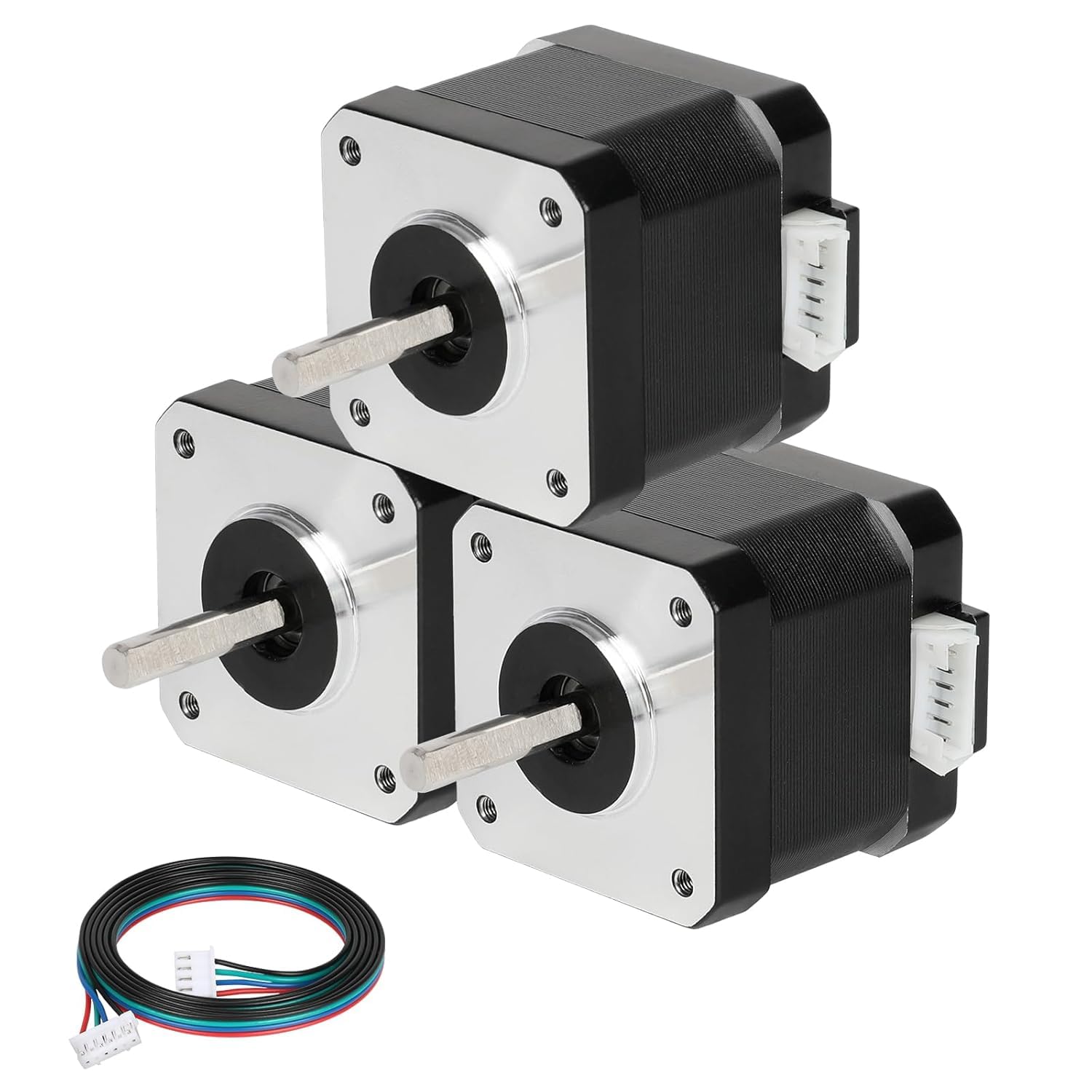 Stepper Motor NEMA17 40MM 1.3A 4-Wire 1.8° Step Angle High Torque Low Noise Precision Motor Pack of 3 for CNC 3D Printer Robotics and Industrial Automation-image-41