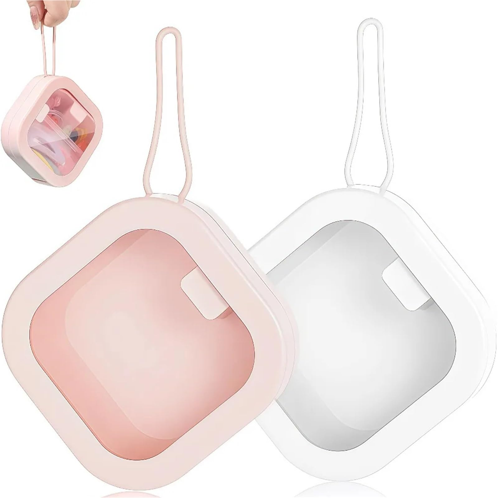 Haargummi Organizer Haargummi-Organizer, stapelbare Zubehörbehälter, Bobby-Pin-Halter, Zuhause, Reisen, Schmuckaufbewahrung(Pink)