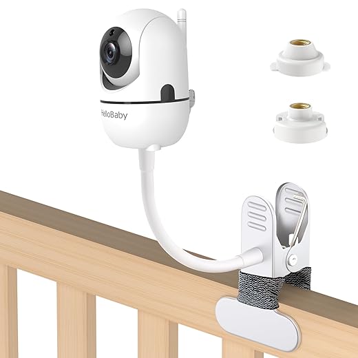 Baby Monitor Mount Compatible with HelloBaby for HB6550/ HB6560/ HB65/ HB6351/ HB40/ HB6339/ HB6336, ANMEATE SM935E Monitor, Adjustable Baby Monitor Stand Flexible Clip Clamp Mount No Drilling