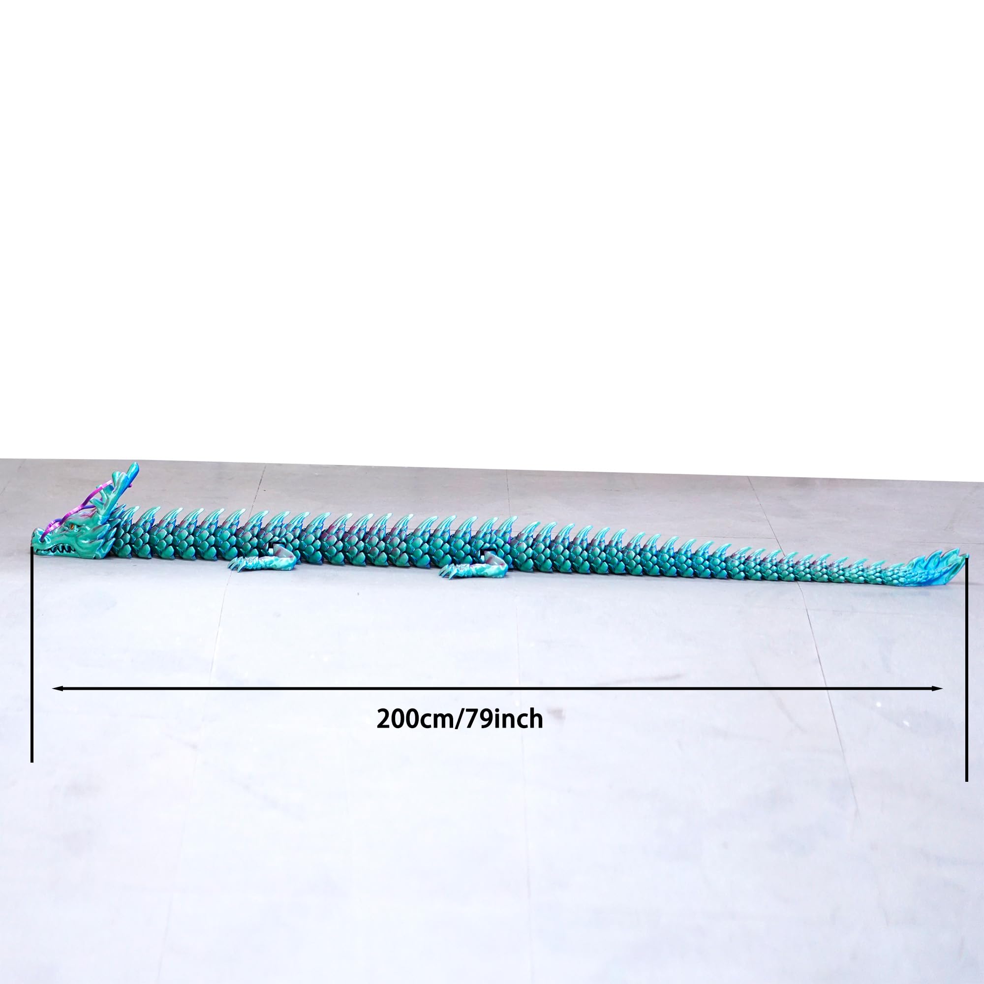 Großes 3D-gedrucktes Drachenspielzeug, XXL-Tiere, 200,7 cm, super lange und große Lacertid-Figuren, riesiges 3D-Druck-Zeug, Dracheneier, riesige Fidget-Actionfiguren, coole 3D-Druck-Geschenke (200,7