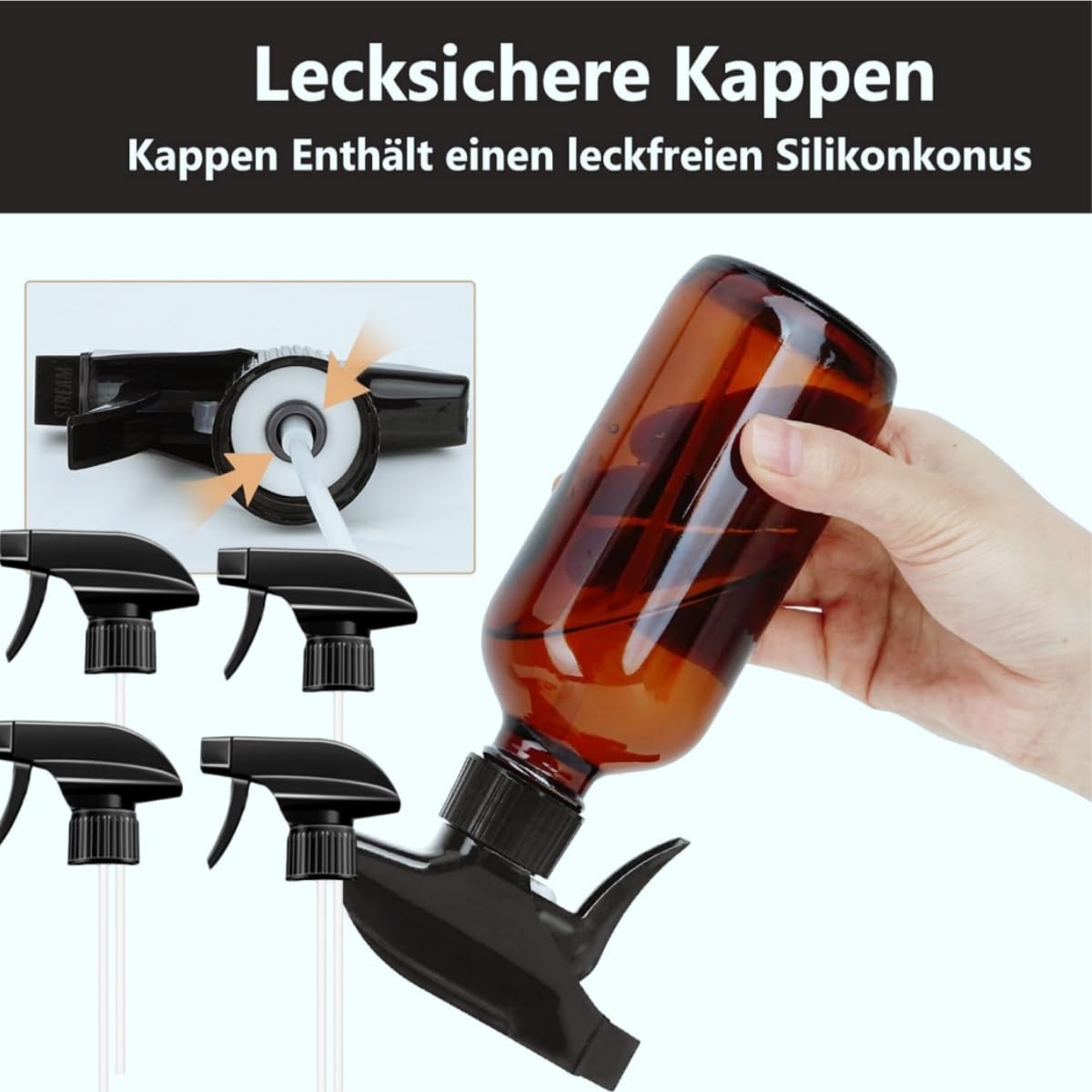 Têtes de Pulvérisation de Rechange Universelles,4 Pièces Buses pour Pulvérisateur à Gâchette,Pulvérisation Antibactérienne,Adaptables aux Bouteilles Usage Jardin,Nettoyage,Cuisine