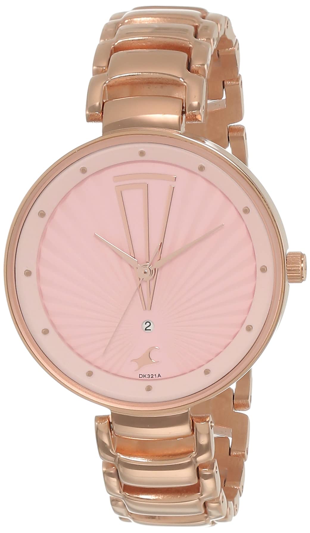 Fastrack Ruffles Quartz Analog with Date Pink Dial Stainless Steel Strap Watch for Girls-NS6216WM01 (B08H8LX8J1) Amazon Price History, Amazon Price Tracker