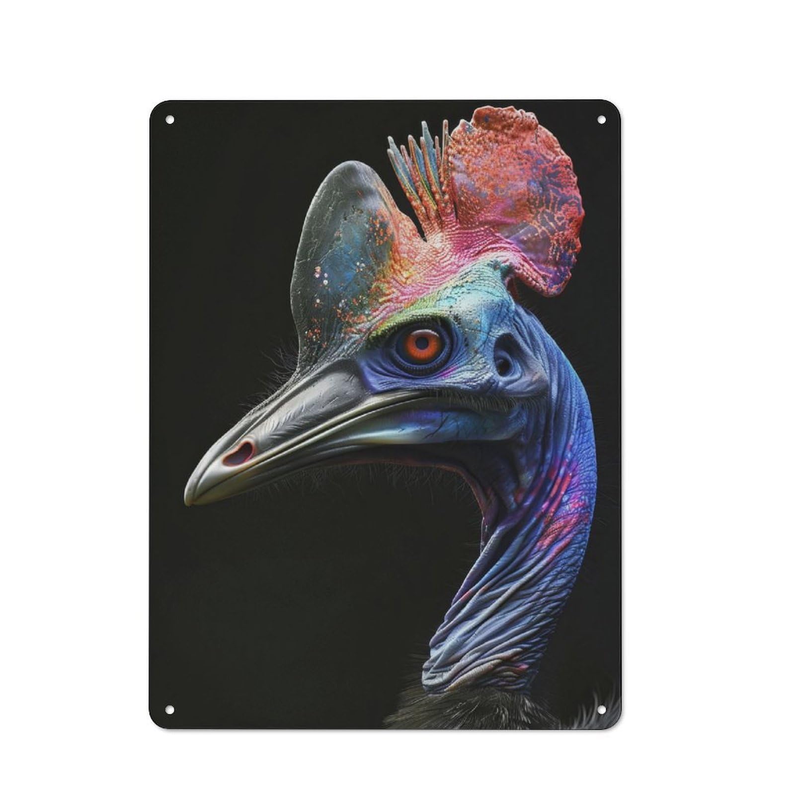 Junmoney Cassowary Retro Metal Sign 40X30cm, Garage Style Shed Wall Plaque For Garage, Hobby Room, Office Or Man Cave
