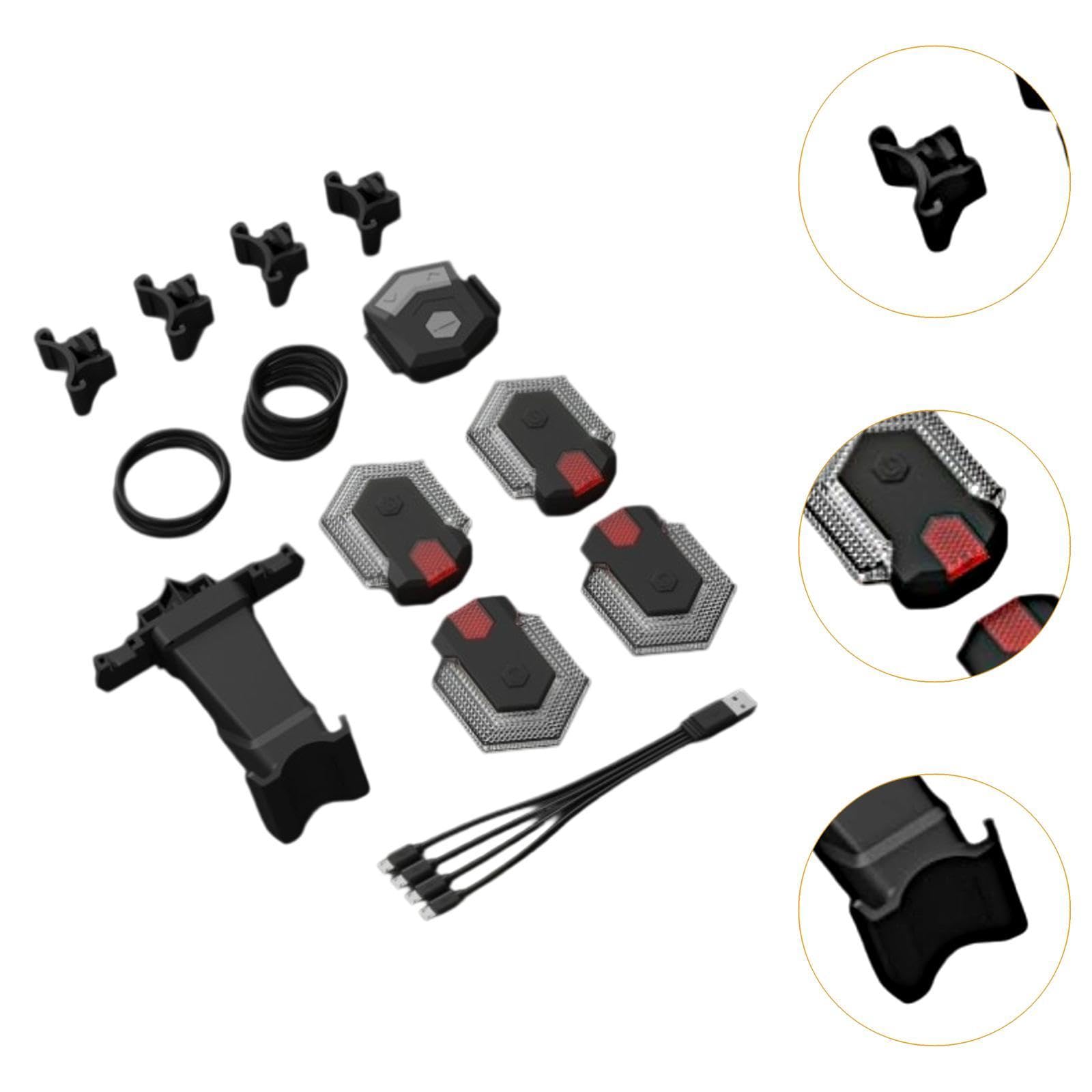 4 Pezzi Luci Indicatori di Direzione per Bici Fanale Posteriore LED Intelligente Controllo Remoto Impermeabile Adatto a Ciclisti Casco Zaino
