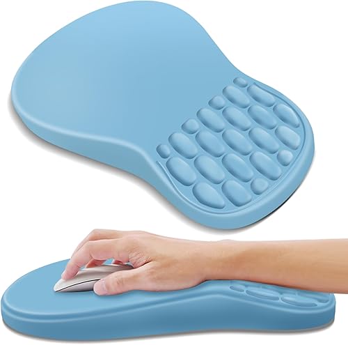Vista 36 de YIWEI Alfombrilla de mouse ergonómica con soporte para muñeca, alfombrilla de mouse de espuma viscoelástica de gel para teclado de computadora