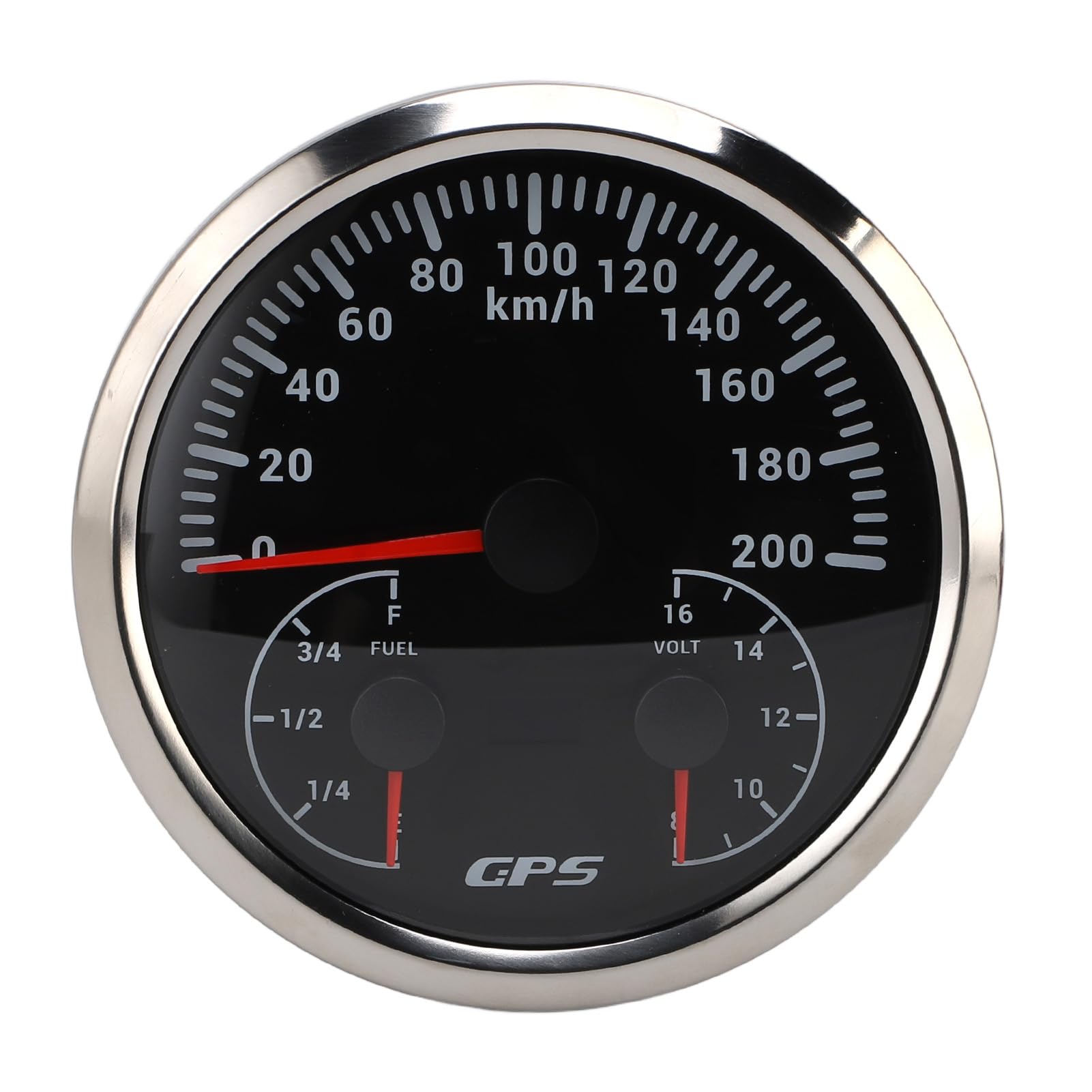 110 Mm GPS Prędkościomierz Obrotomierz, 200 Km/h (Black Dial Silver Bezel