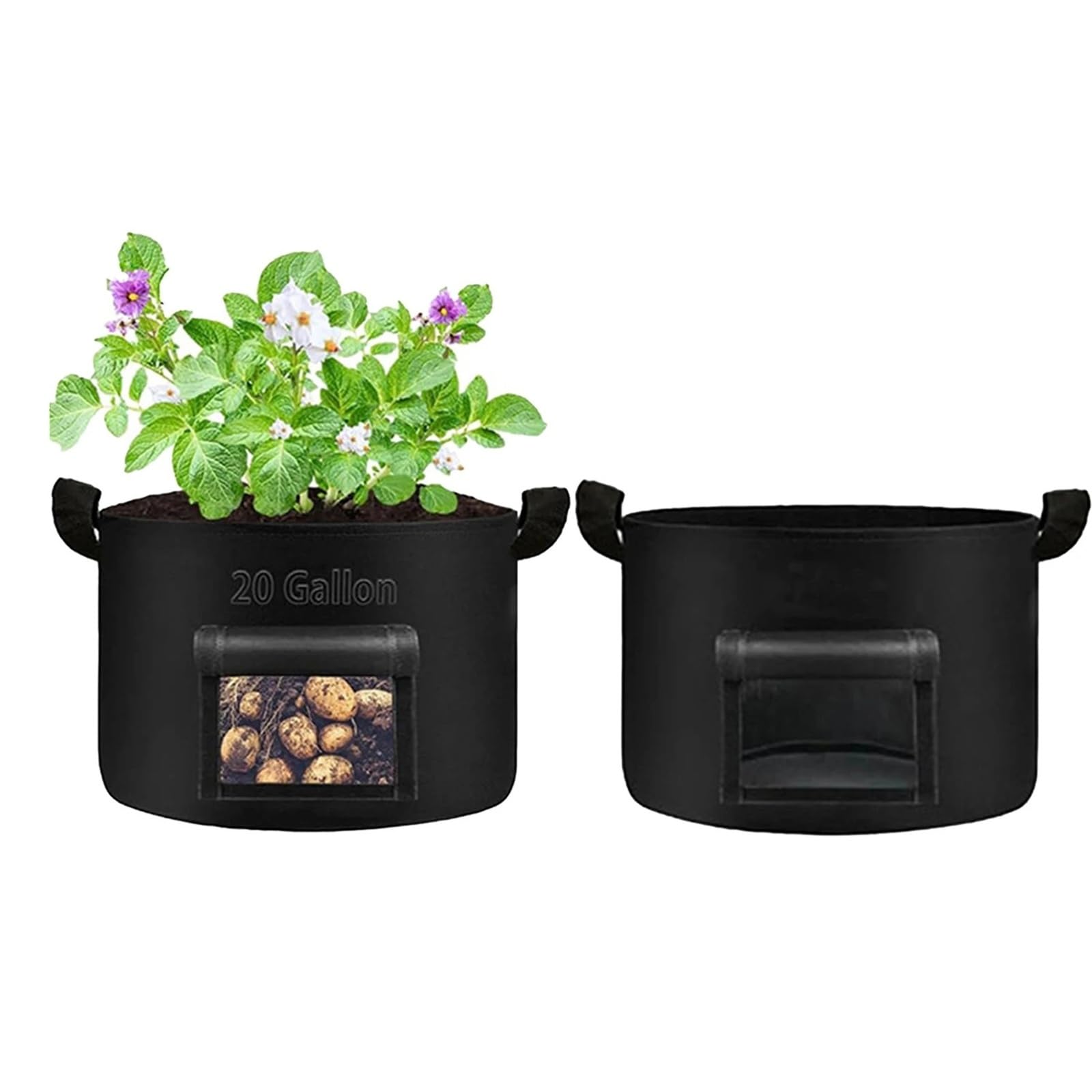 Stofftopf 1–12 Packungen 20 Gallonen verdickte Kartoffel-Anbaubeutel | For Anpflanzen von Gemüse im Garten(2PCS)