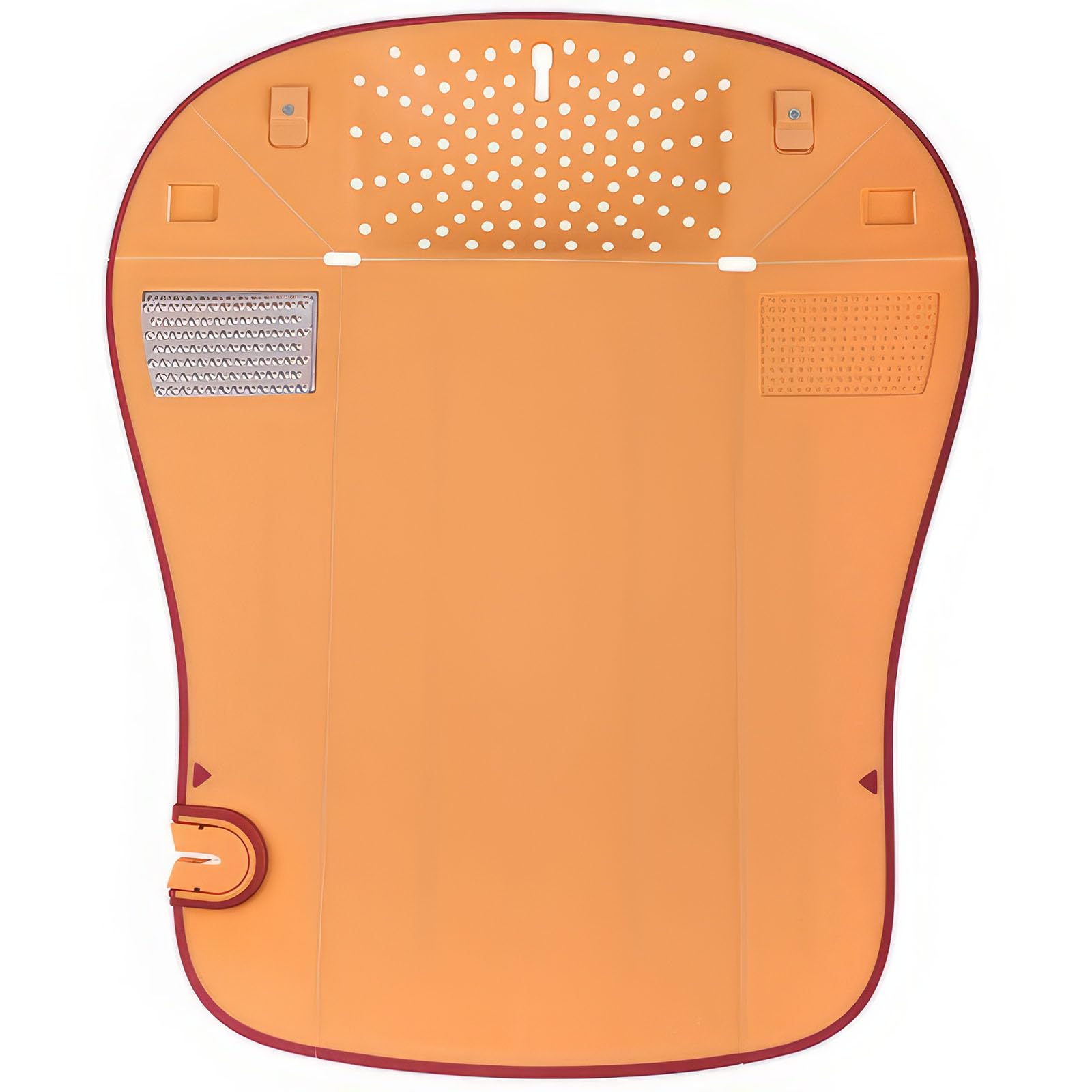Tabla de cortar plegable multifuncional, herramienta de cocina 6 en 1, sin BPA, apta para lavavajillas, incluye rallador y afilador de cuchillos, ideal para camping y uso doméstico, color marrón