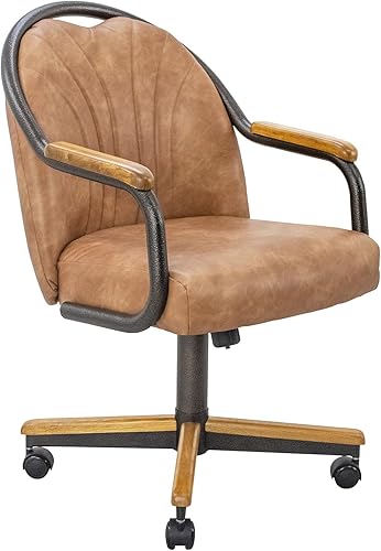 Miniatura 20 de Chromcraft Juego de 4 sillas de comedor de cocina, giratorias, sillas de comedor, sillas tapizadas de espuma viscoelástica con ruedas giratorias