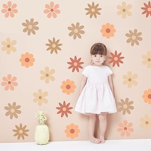 Miniatura 3 de Colarr 36 calcomanías de pared de margaritas, 6 hojas, calcomanías de pared de margaritas grandes, calcomanías florales para despegar y pegar,