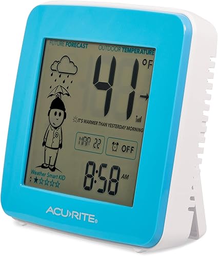 Miniatura 8 de AcuRite Estación meteorológica con reloj despertador, hora, fecha y sensor inalámbrico para exteriores para pronóstico hiperlocal y temperatura