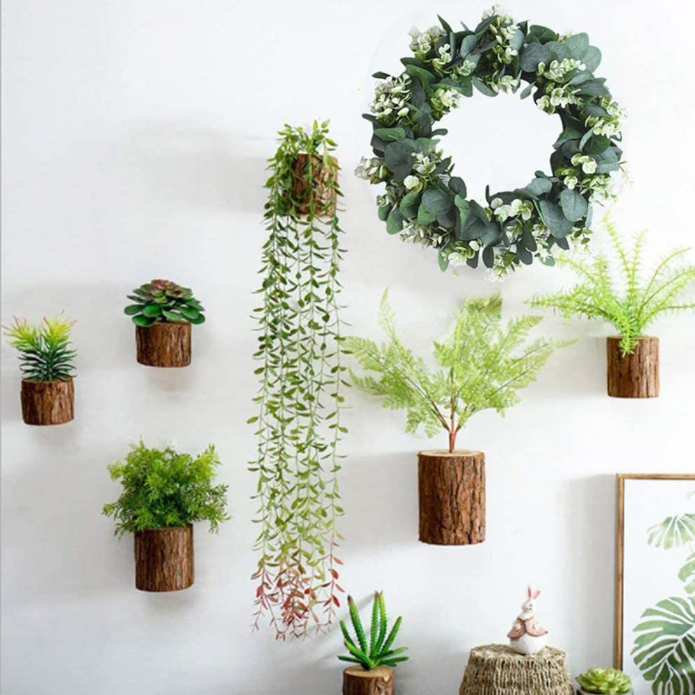 Couronne D'eucalyptus Vert, Couronne Artificielle De Feuilles D'eucalyptus Avec De Grosses Baies Couronne De Verdure Printemps Ete Pour Le Decor De Fenetre Murale De Porte D'entree 20in