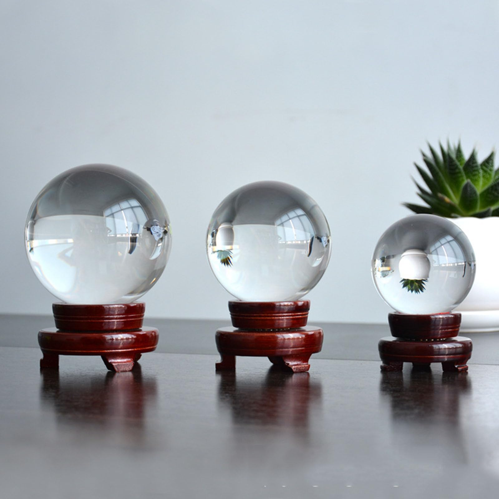 Sfera decorativa in vetro, accessorio fotografico for meditazione(15cm)