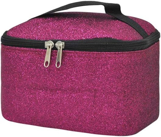 NGIL Travel Cosmetic Bag Makeup Bag Organizer for Women and Girls (Hot Pink Glitter)