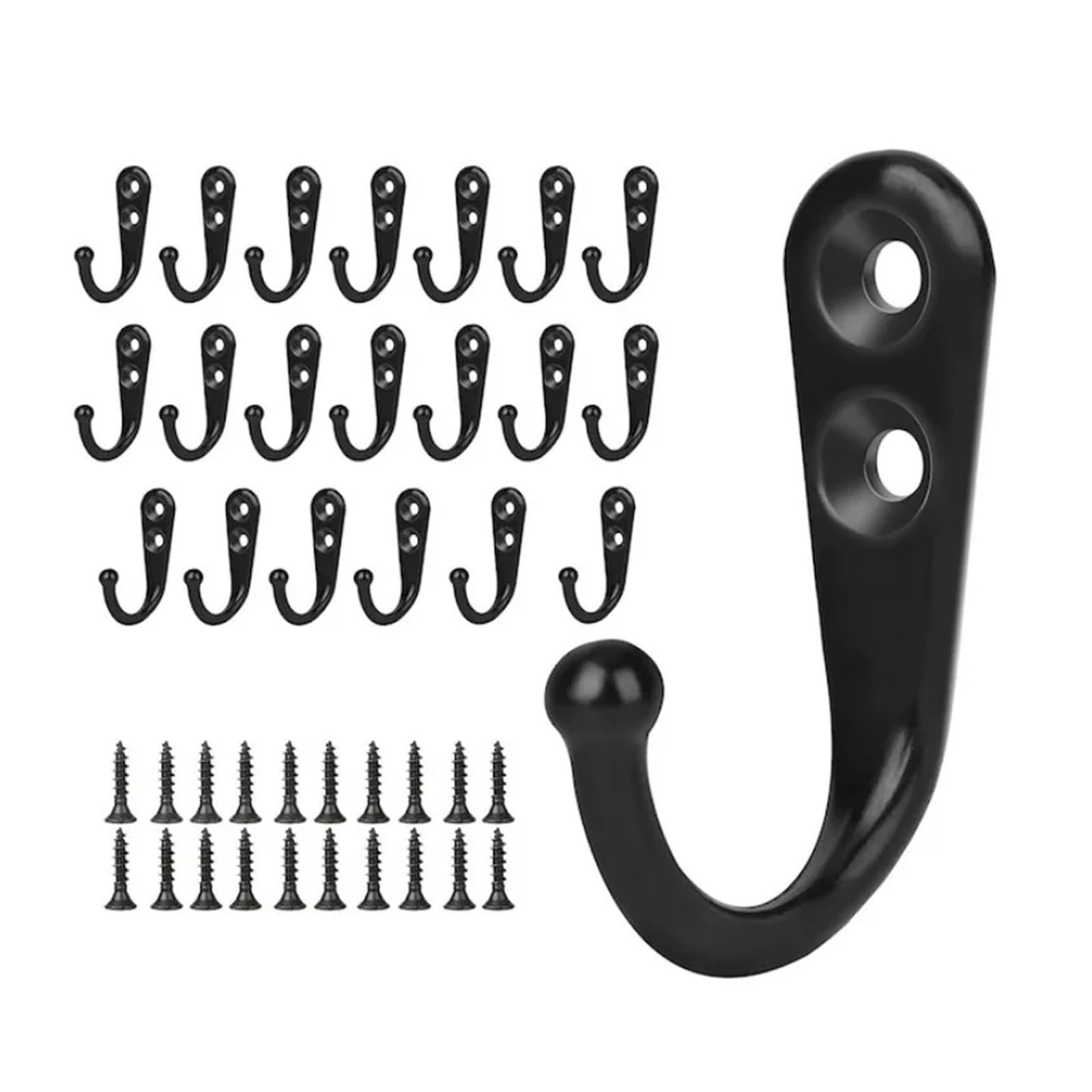 Kleiderhaken Wand Metal Hooks with Screws Wall Mounted Hanging Hook for Coat Towel Bags Caps Hanger Kitchen Bathroom Storage Rack Holder(Gold,50 Sets)