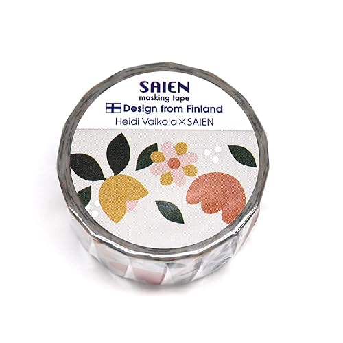 Kamiso Sansan Shoji Japanese Washi Masking Tape *Made in Japan *20mm × 5m FlowersSAIENTR-4013