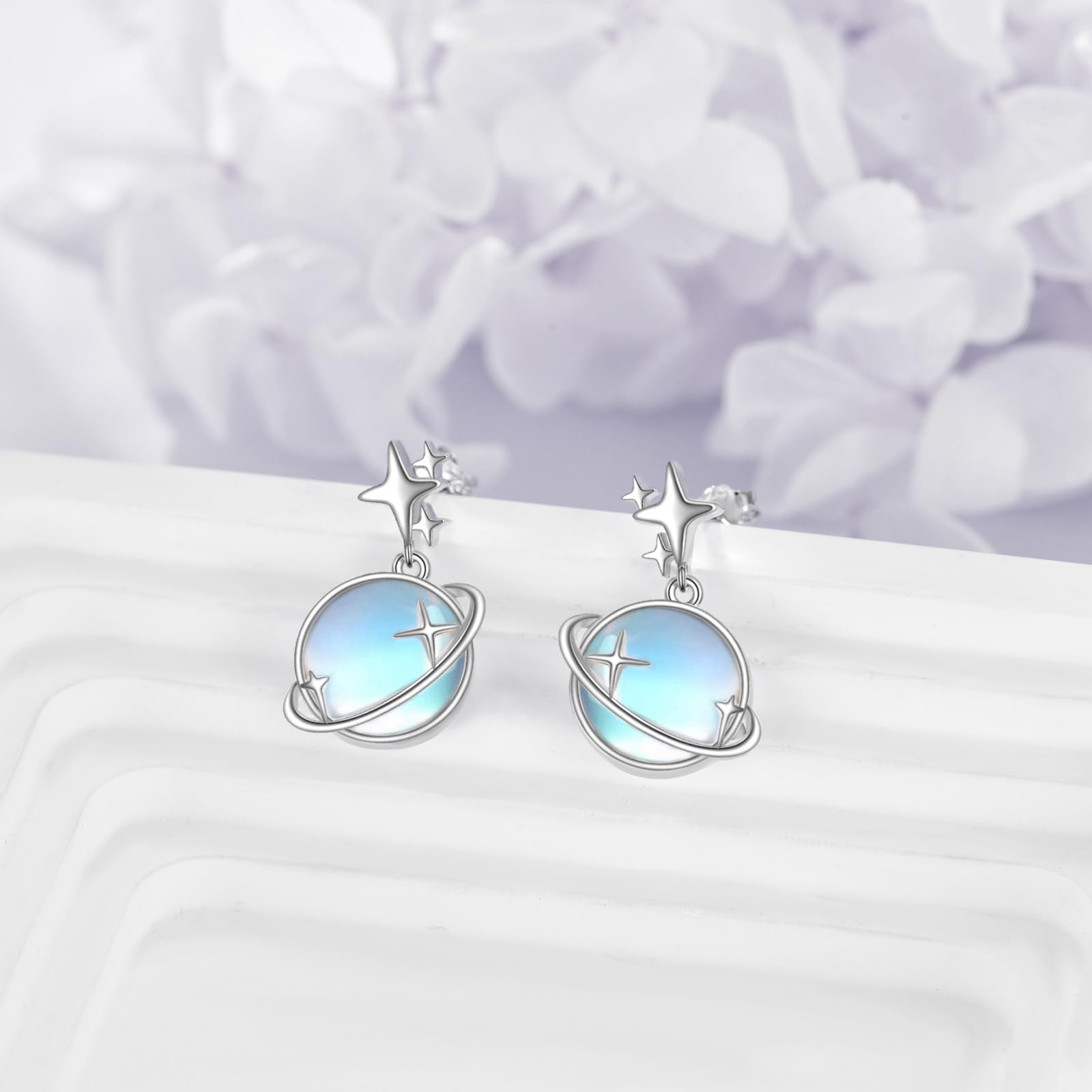 Sole Luna Stella Orecchini d'argento Sterling Dangle Goccia Gioielli Regali per le donne Ragazze
