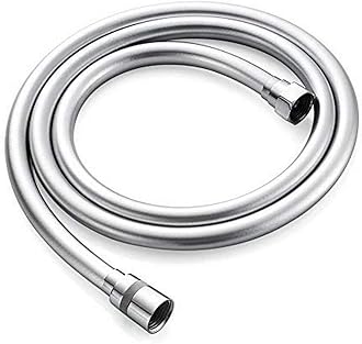 GRIFEMA Smooth Shower Hose 1.8m / 71 Inch – Flexible PVC Shower Hose, Anti-Kink & Leakproof, Universal G1/2" Fit, Durable Replacement Hose with Brass Connectors & Washers - Silver