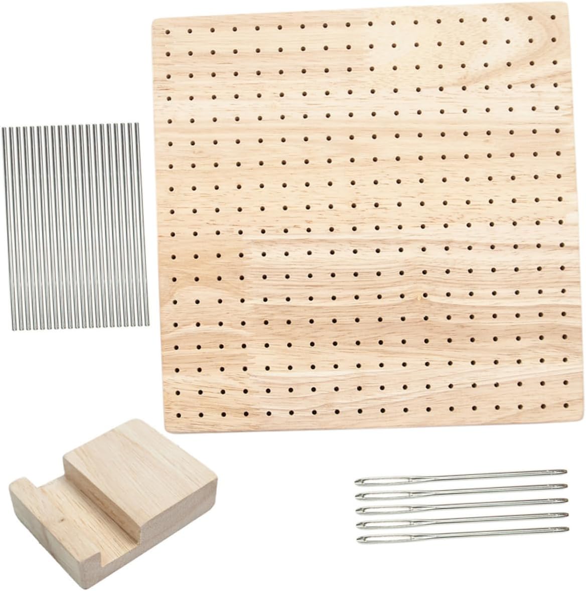 SEWACC Crochet Blocking Mat Pin Knitting Blocking Board Wooden Board for Crocheting Knitting Square Shape