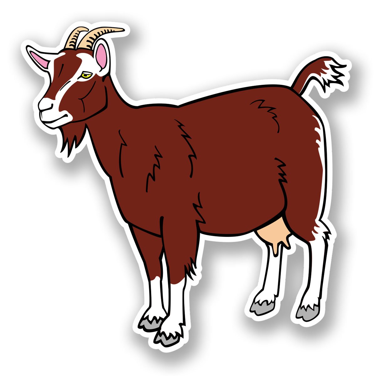 Destinationvinyl Multi 2 X 10Cm Goat Vinyl Sticker Laptop Helmet Bike Car Skate Farm Farmer Fun #5879 (10Cm X 10Cm)