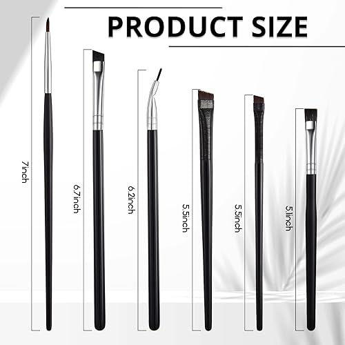 Miniatura 2 de Juego de 12 pinceles delineadores de ojos, delineador de ojos de gel de maquillaje delgado inclinado, línea de pinceles de delineador de ojos fino,