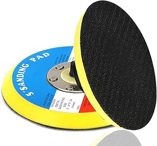SI FANG 2Pcs 5 inch Hook and Loop Backing Plate 5/16"-24 Thread Polishing Pads for DA Air Sander Polisher Buffer, 12000RPM Pneumatic Dual Action Random Orbital Sanding Disc Backing Pads