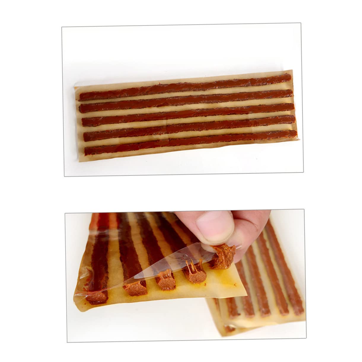 Zerodeko 30Pcs Motorcycle Car Tire Puncture Repair Strips Quick Tubeless Tire Sealant Repair Kit for Bicycle Scooter Motorbike and Car Heavy Duty Brown Strips