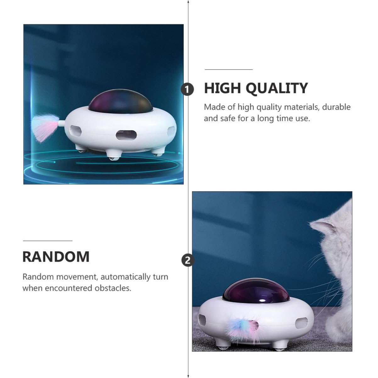 Mipcase Jouet Automatique pour Chat Ensemble De Jouets Interactifs À LED pour Taquiner Les Chats