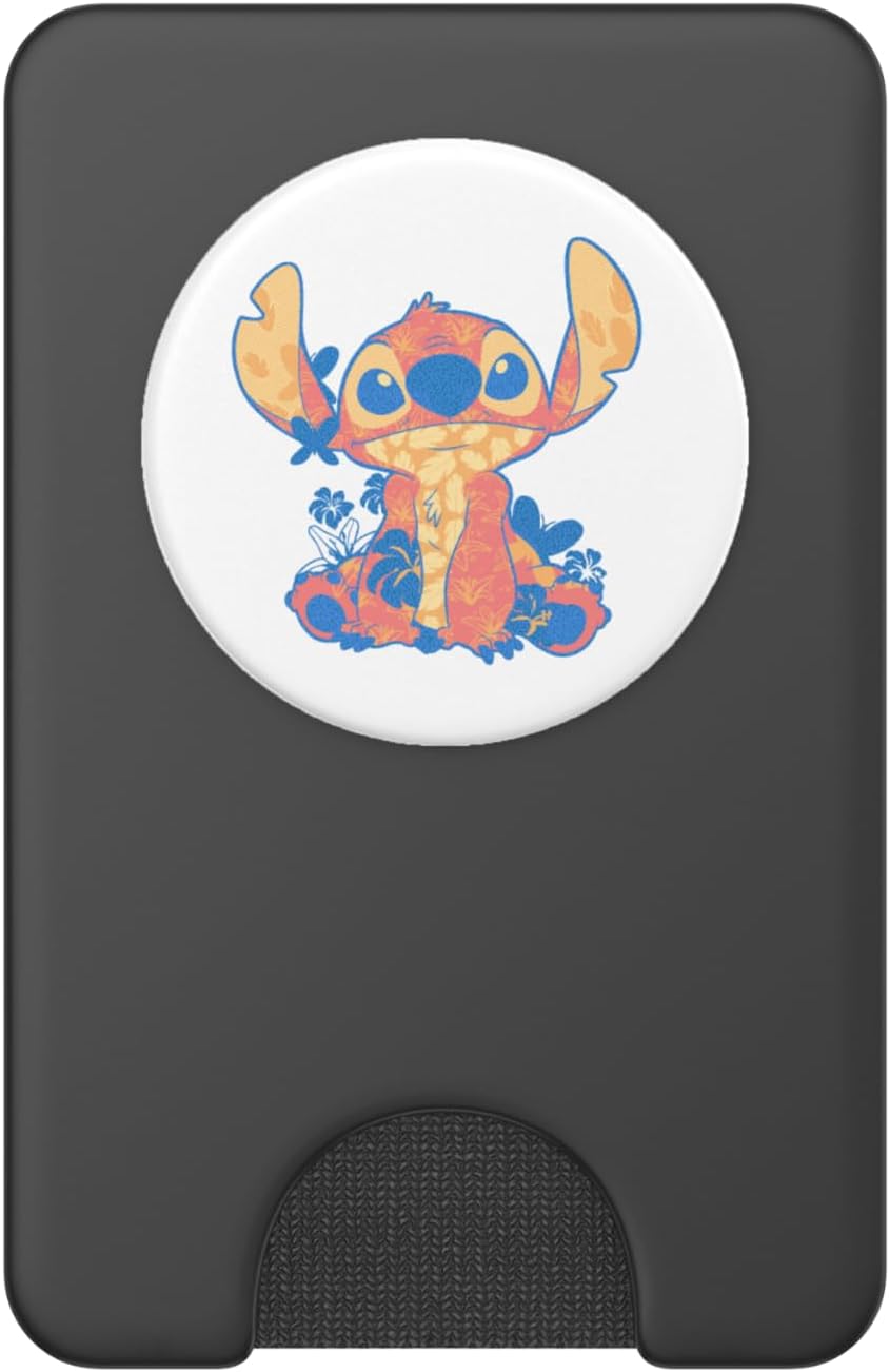 Disney Lilo & Stitch in Hawaiian Floral Print PopSockets PopWallet for MagSafe