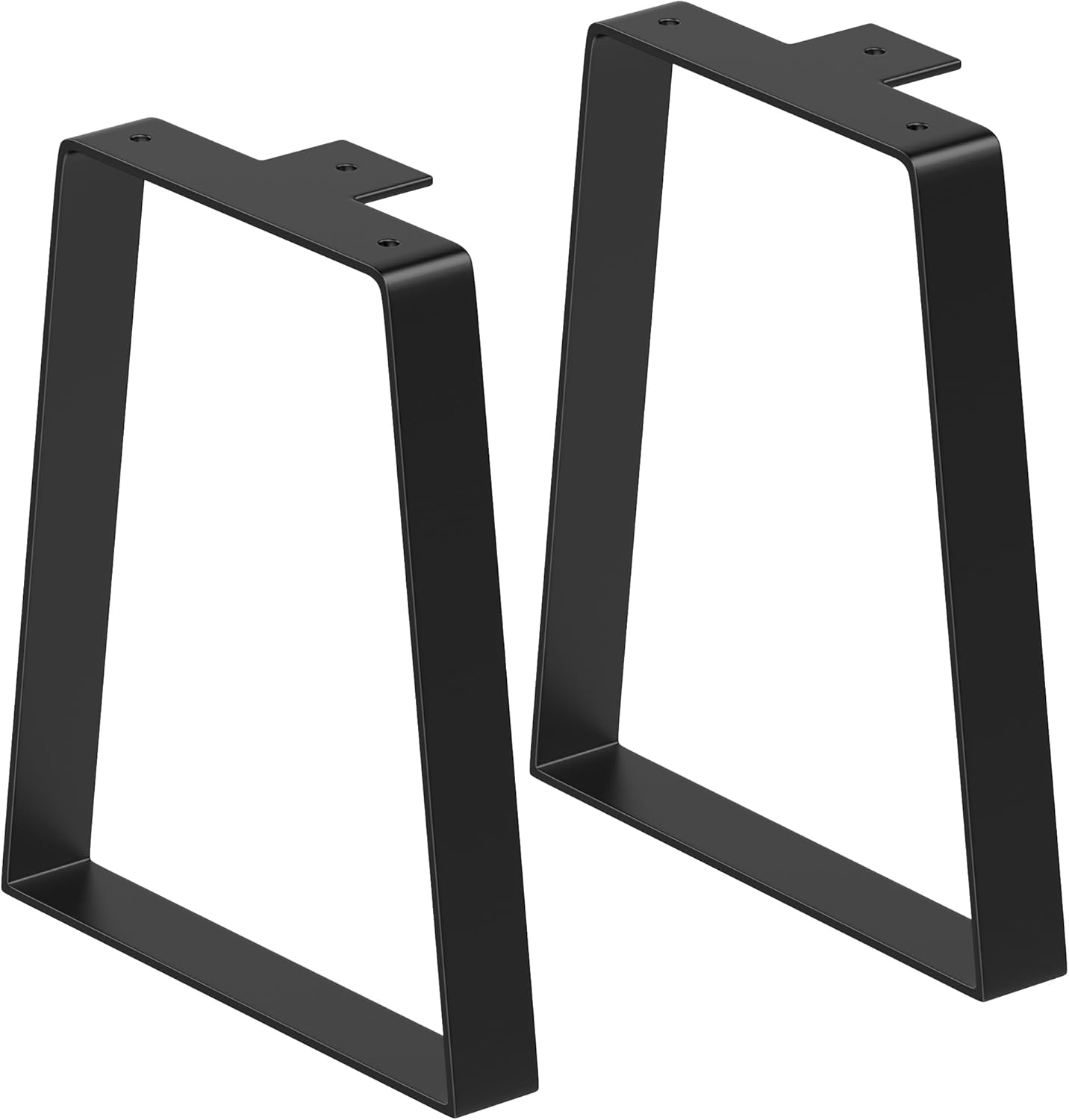 Table Legs 12 inch Short - Metal Coffee Table Leg Small Trapezoid Heavy Duty Steel Furniture Leg for DIY Kitchen Desk, Sofa, Bench, Stool, End/Side Table (Set of 2, Black)