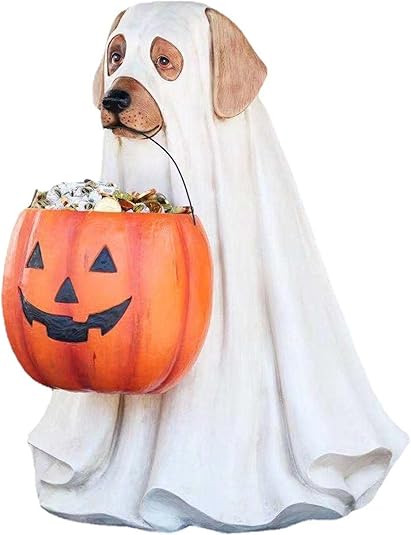 Amazon Co Jp ハロウィン 飾り キャンディボウルホルダー 犬の置物 ドッグ 小道具 トリックオアトリート カボチャ篭を持った動物 リアル 可愛い オブジェ ハロウィーン道具 おもちゃ