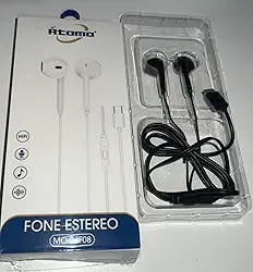 Fone de Ouvido Tipo C com Fio Compativel com Iphones, Android e Aparelhos com conector Tipo C Estéreo Qualidade Premium Cor Preta