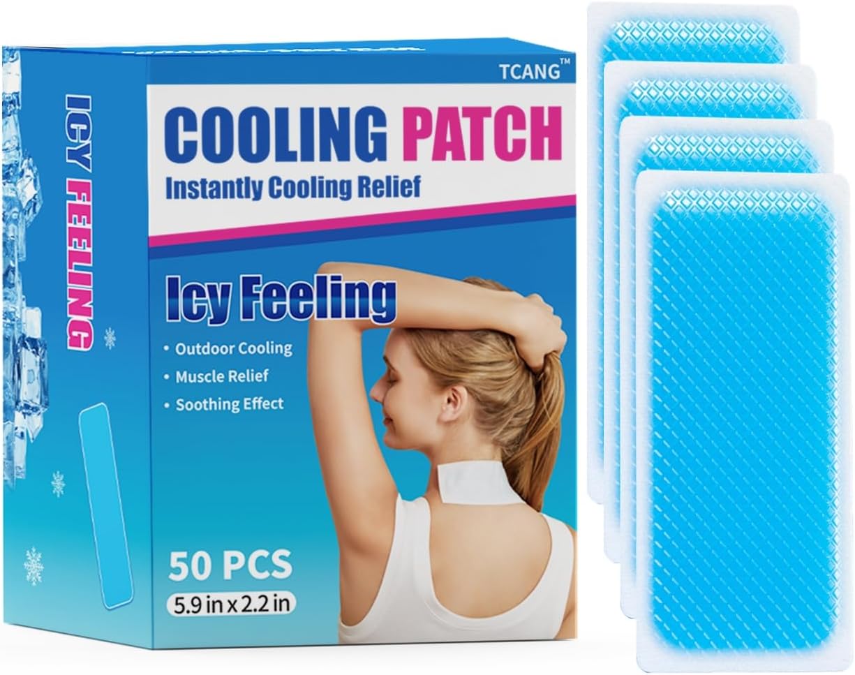 Instant Cooling Ice Packs for Outdoor Activities Summer Heat Relief - Large Disposable Cooling Patches for Neck Body, Camping Hiking Sports, Instant Temperature Drop 50 Pack 50pcs