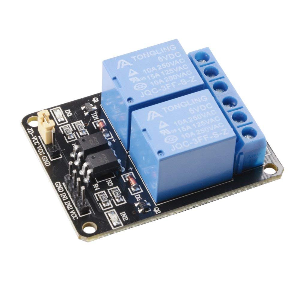 Yizhet 2-Kanal Relais Modul 5V Mit Optokoppler – Für Arduino, Raspberry Pi & Co., Schaltet Bis 10A, Kompakte Größe, Ideal Für IoT-Projekte