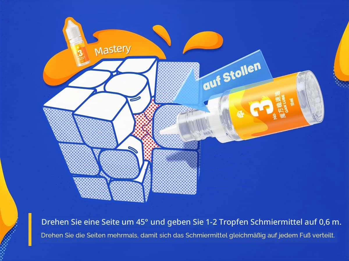 CuberShop GAN Lube Set Bundle (V2 Lube & V3 Sticky Lube), 10 ml Big Speed Cubing Schmiermittelbündel, GAN Professional Lubrication for Speed Cubing, 2022 neues Lube Bundle