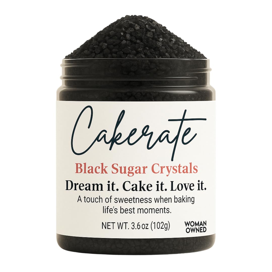 Black Sugar Crystals | Ideal Decoration Solution for Cakes, Cookies, Cupcakes & Desserts | Sugar Crystals for Baking Topping | Adds Crunch & Shine to
