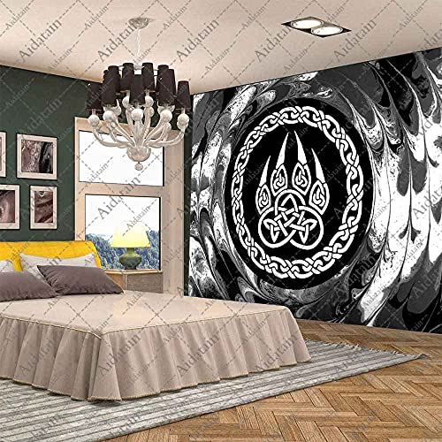 Aidatain Mysterious Viking Nordic Tapestry Trippy Gray Wolf Claw Wall Hanging Tapestry Large 80"X 60" Flannel Art Tapestries, For Living Room Bedroom Dorm Home Decor Gtlmat158 #TOP2