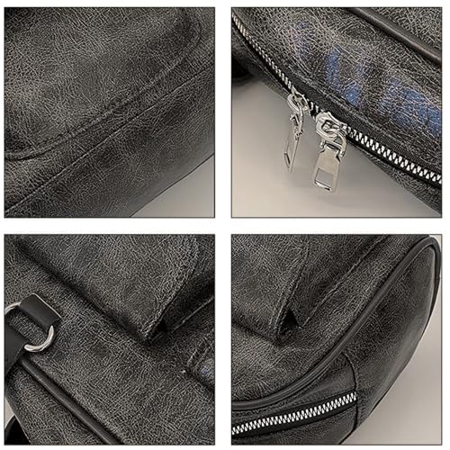 Vintage Style Shoulder Bag, Double Front Pocket Handbag, PU Leather Purse for Women3