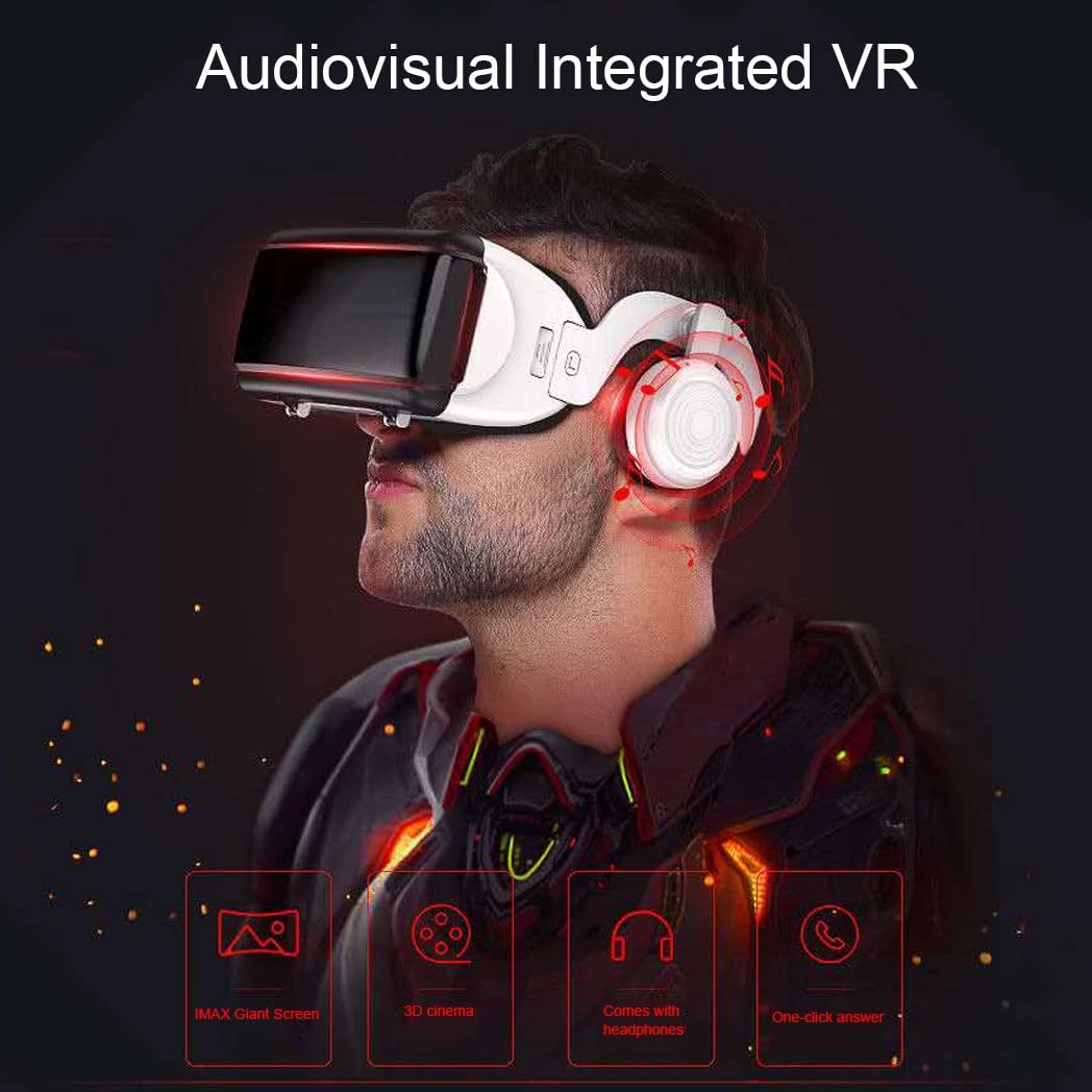 Gafas de Realidad Virtual, 3D VR Gafas con Controlador Bluetooth para Juegos Visión Panorámico VR Glasses para iPhone 13 Pro Max/13 Pro/13/12/11, para Samsung Galaxy S21, Huawei, Xiaomi
