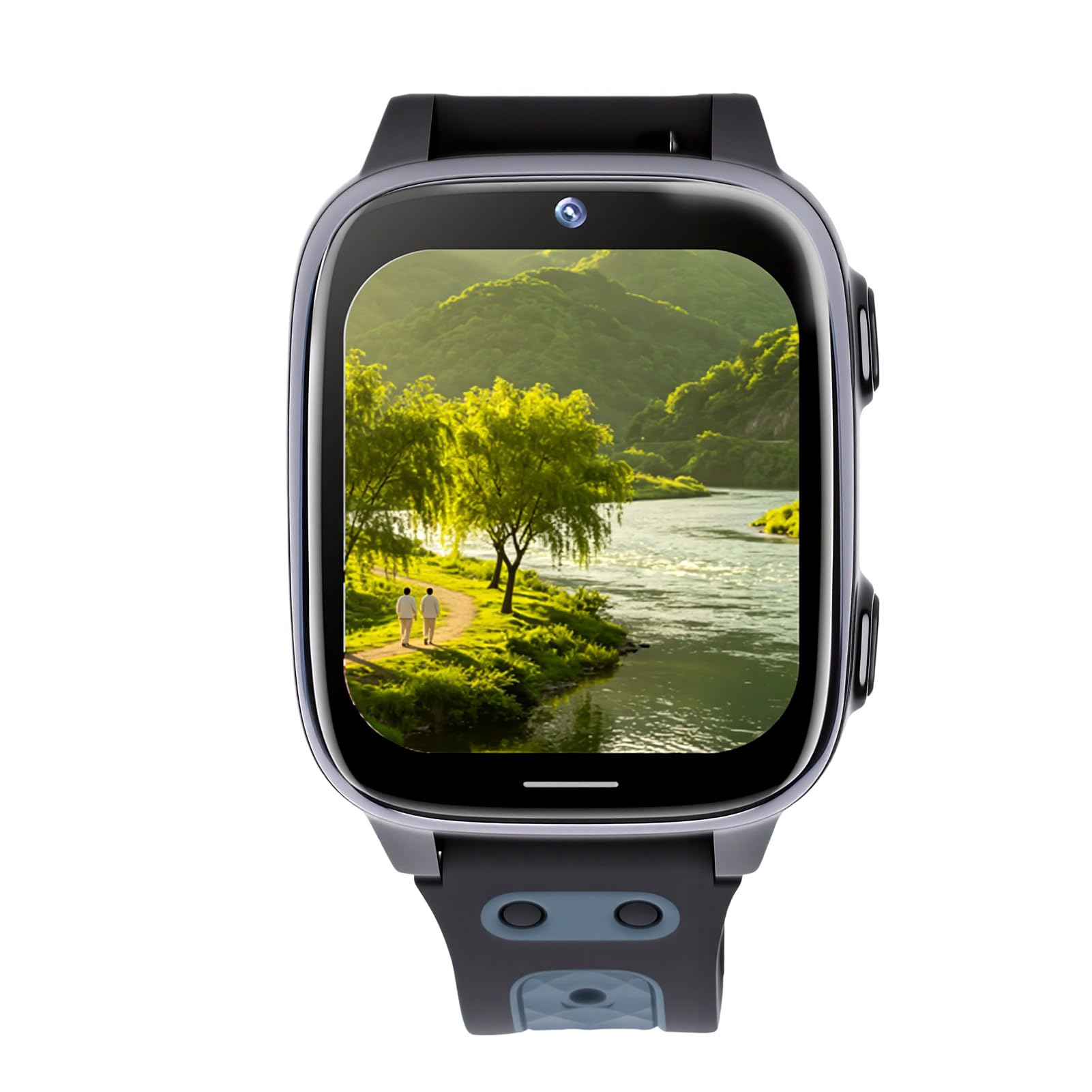 SENECESLI Smartwatch per Bambini 4G LTE con Videochiamata, Orologio Tracker per Bambini Touchscreen da 1,83 Pollici, Posizione LBS e Allarme SOS, modalità Aula per la Scuola, Resistente (BLACK)