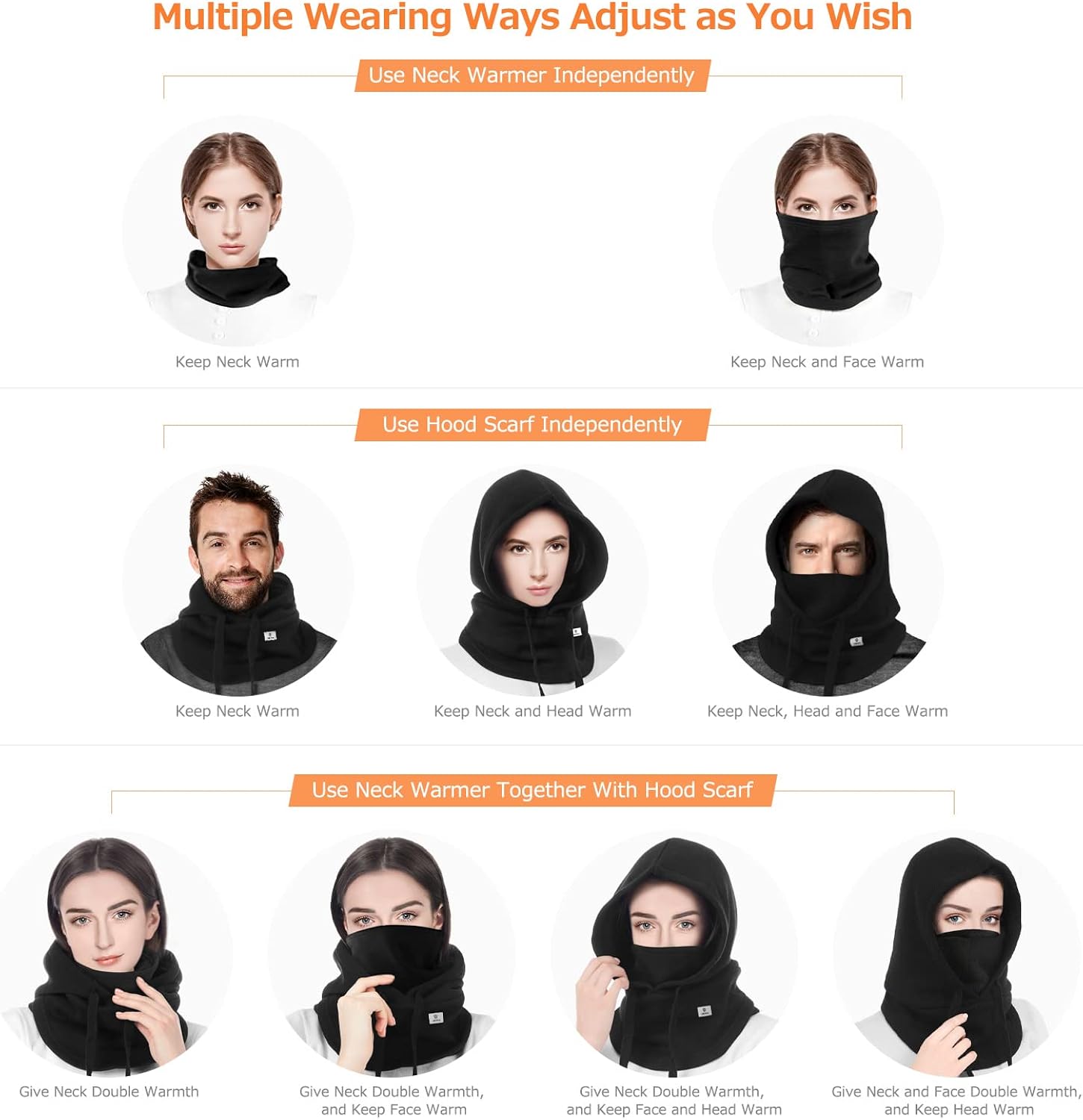 Miniatura 6 de Pasamontañas de esquí máscara térmica de invierno para hombres y mujeres calentador a prueba de viento transpirable equipo frío para esquí equipo al