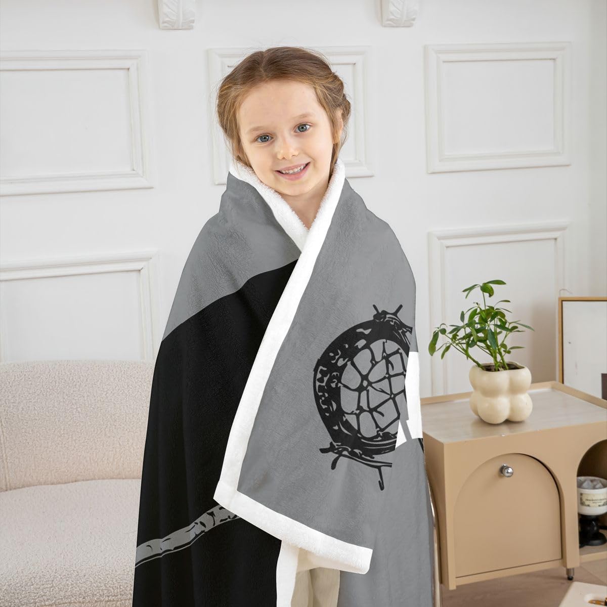 Feelyou Lacrosse Fuzzy Blanket for Sofa Bed Couch Ball Sports Theme Fleece Throw Blanket for Boys Girls Lacrosse Player Games Sherpa Blanket Grey Black Decor,Twin 60x80 Inches