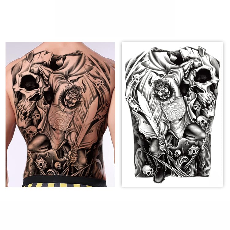 Miniatura 6 de Pegatinas temporales de tatuaje para mujeres y hombres adultos grandes tatuajes falsos aptos cuerpo brazo pierna decoración animal tatuaje adhesivo